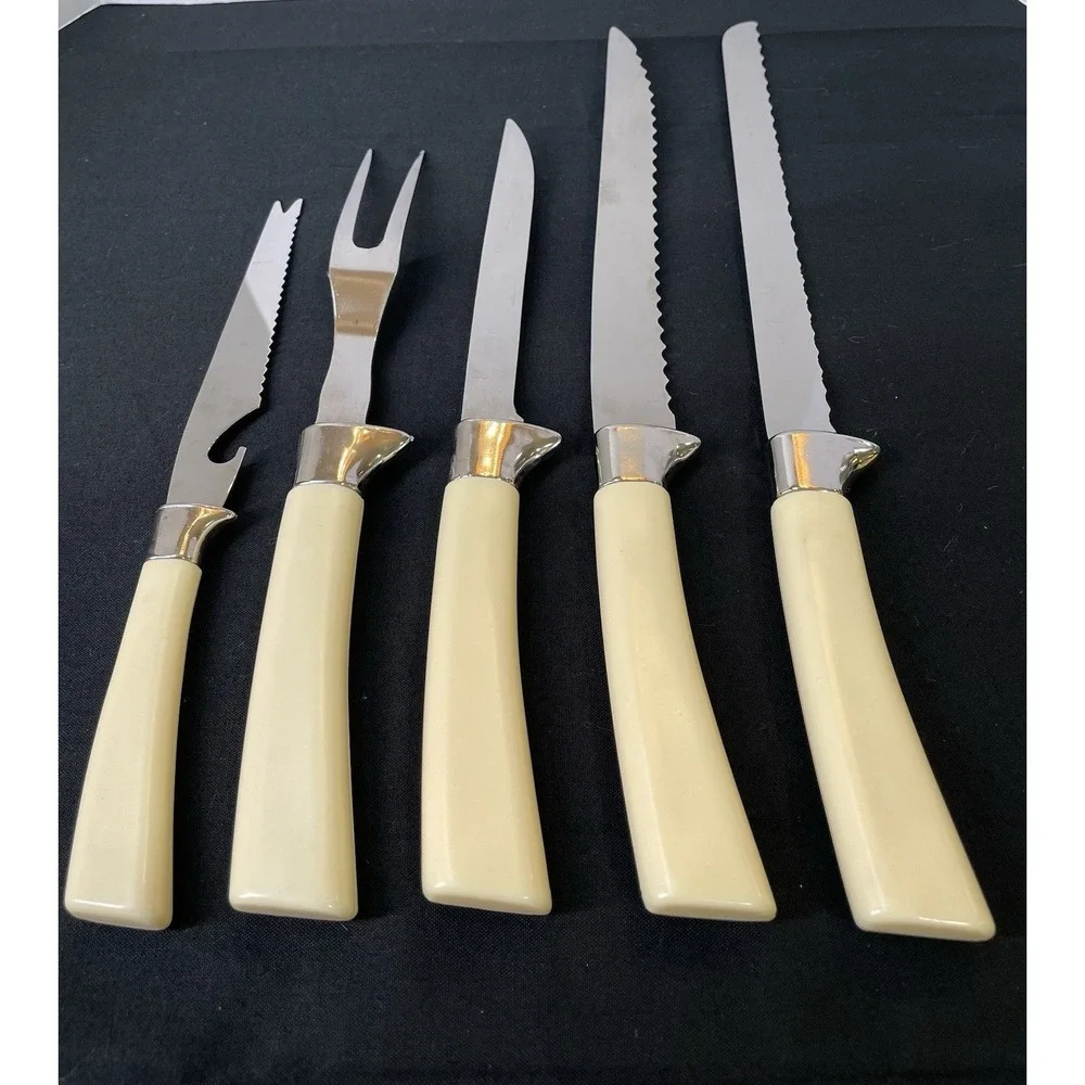 Vintage MCM Lifetime Cutlery‎ Fleur D'Or Serving & Carving Set Sheffield England